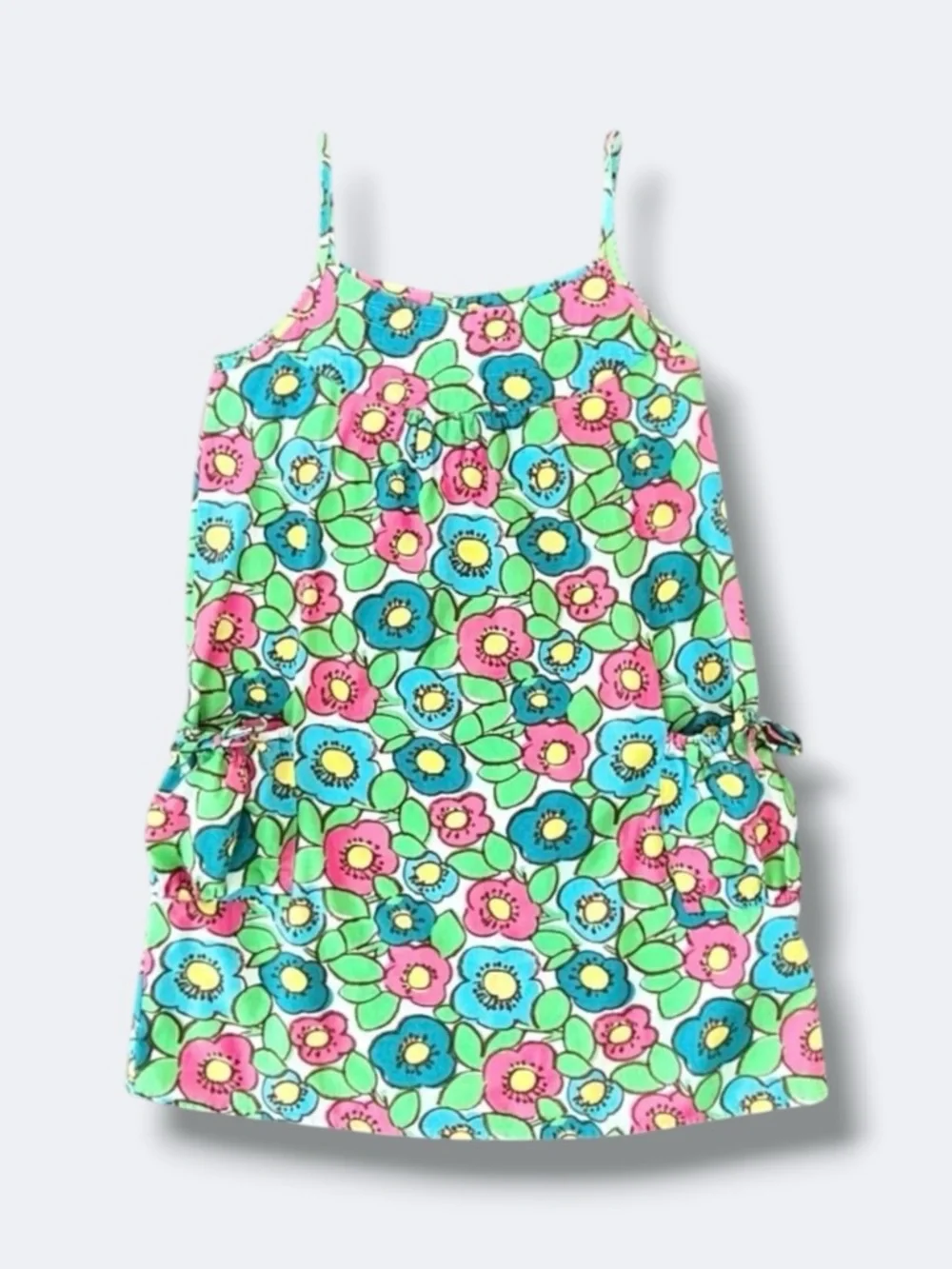 🦄 3/$36 Mini Boden Sundress Girls 9–10 Floral Cotton Drawstring Pockets